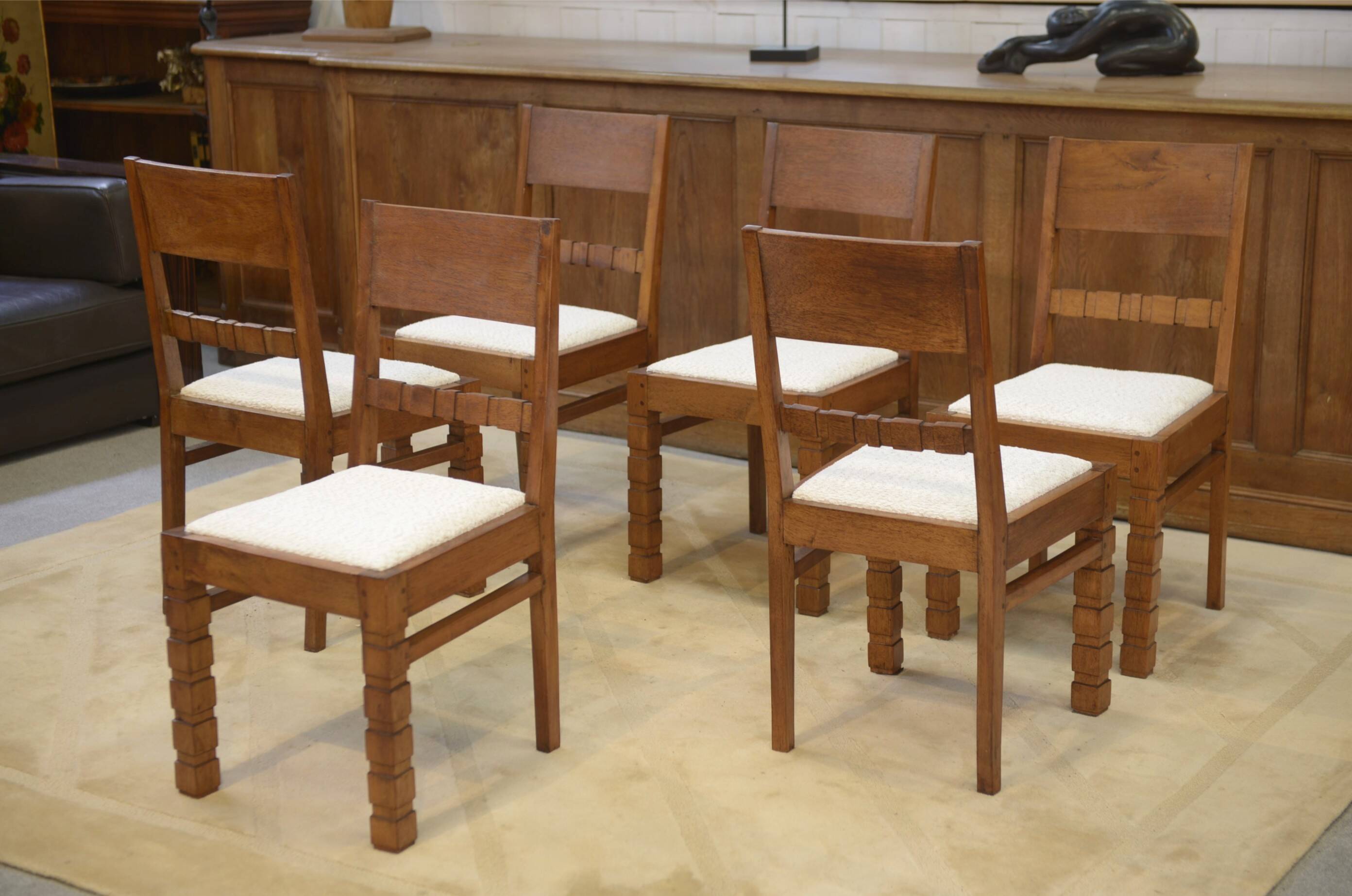 Ensemble de 6 chaises brutalistes 1960’s