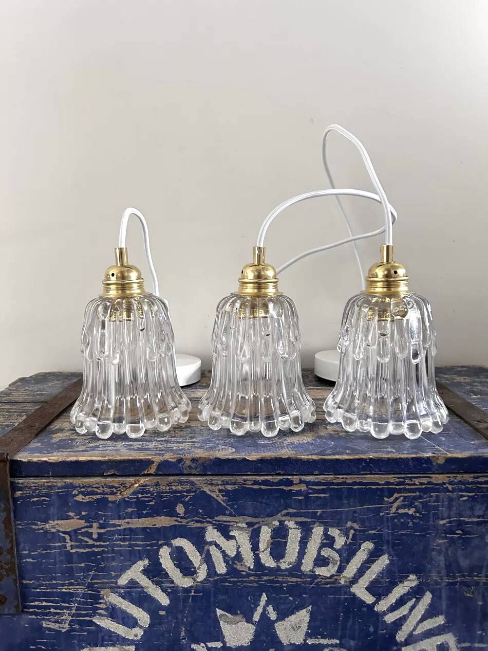 Lot de trois suspensions vintage