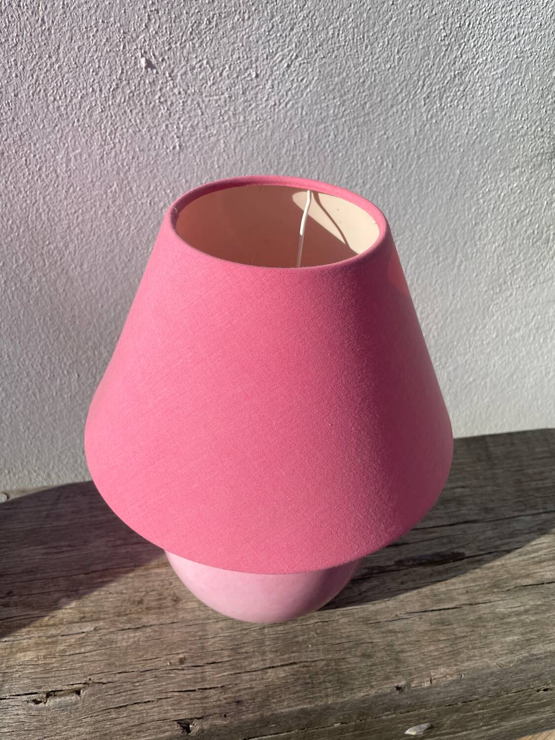 1970s pink ceramic lamp