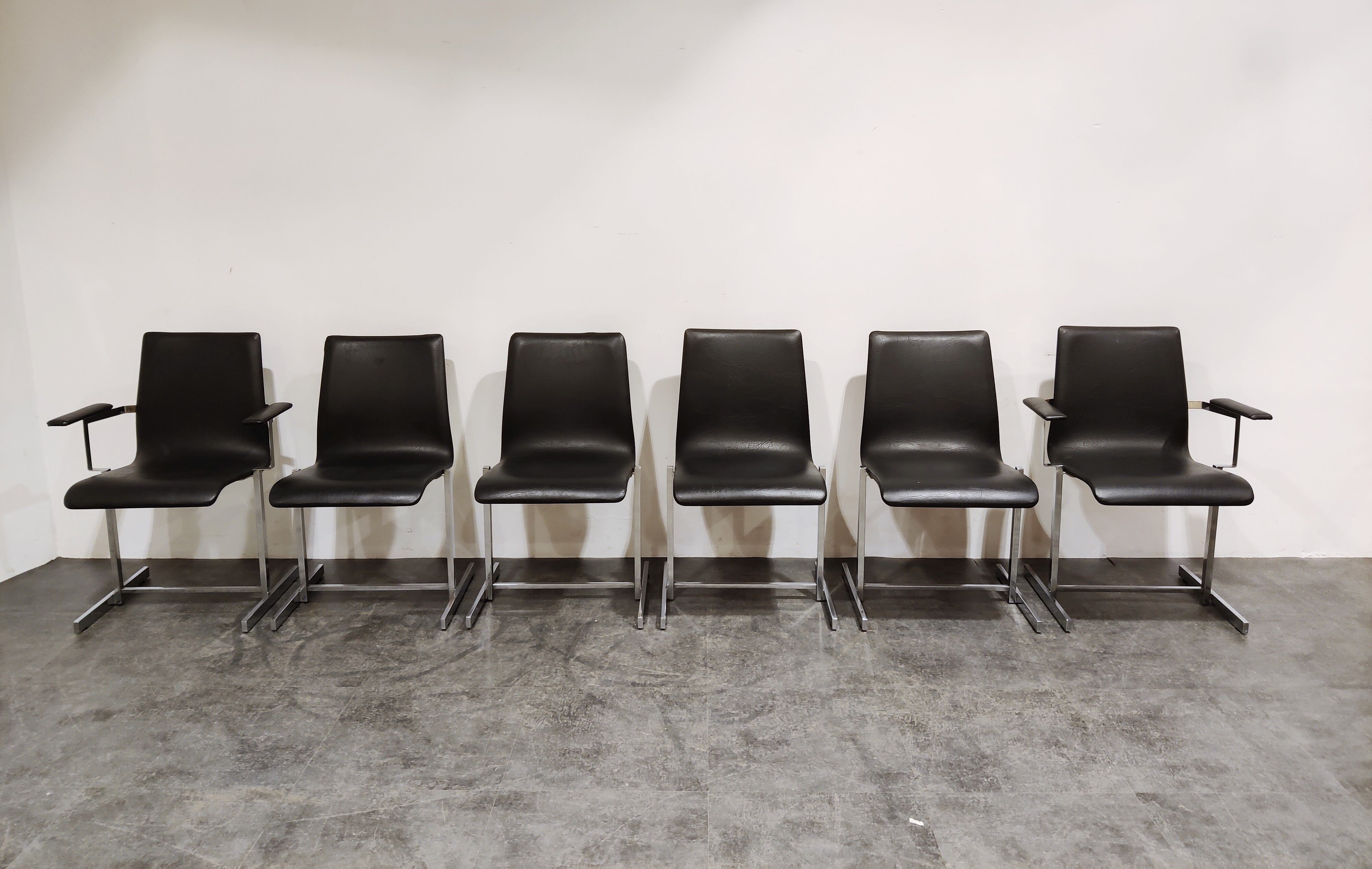 Vintage chrome dining chairs, 1970s
