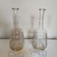 Pair of antique moulded glass carafes