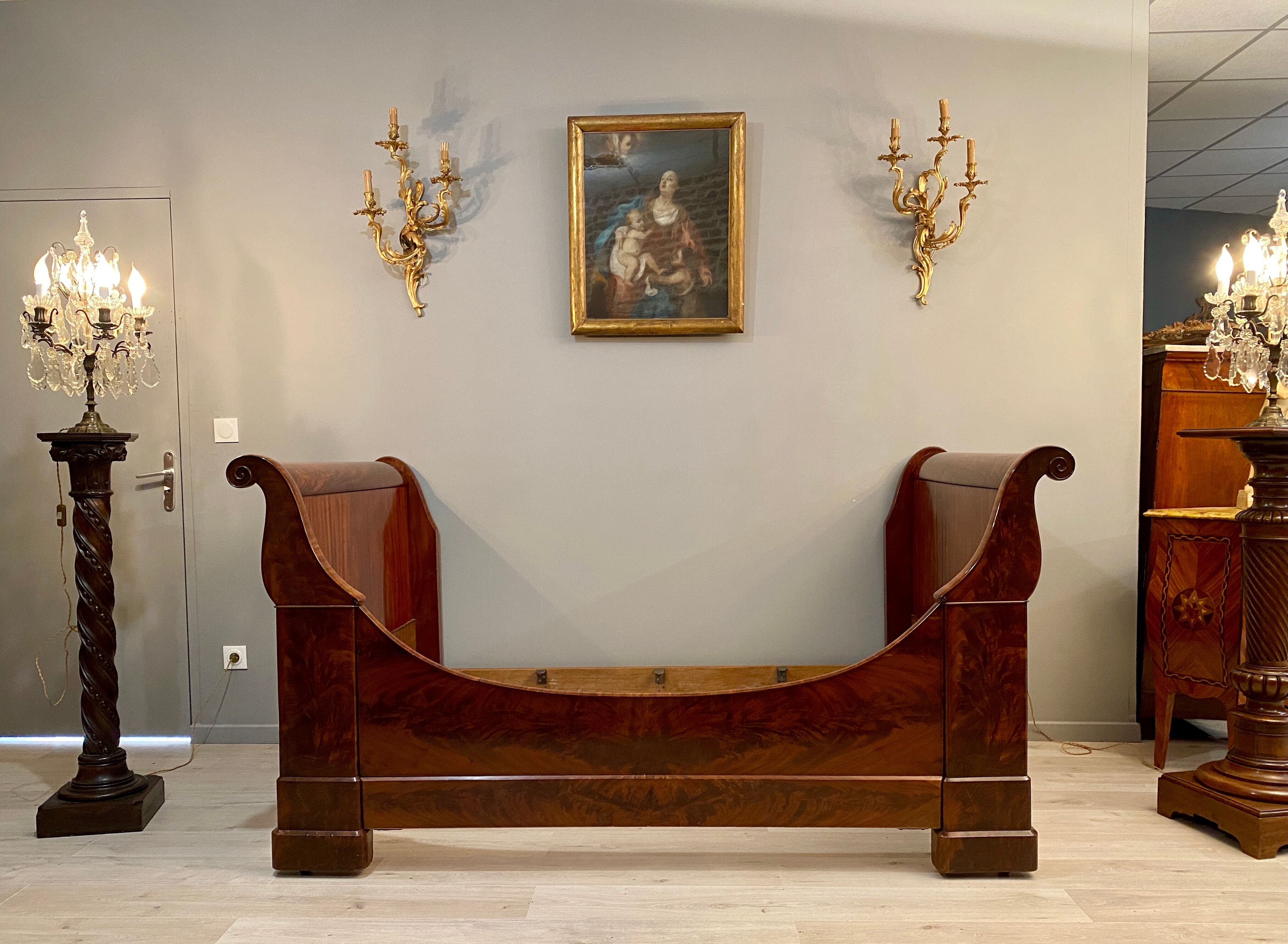 Mahogany Rest Bed Flame of the Louis Philippe XIXth century