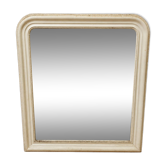 Large antique Louis-Philippe mirror – White painted wood – 19th century