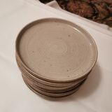 Series of 9 plates in enamelled gres