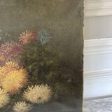 Oil on canvas 19th century bouquet of flowers