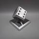 Art Deco vintage chrome metal paperweight/bookend "dice"