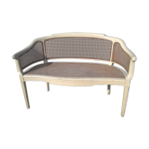 Louis XVI style basket bench in cane