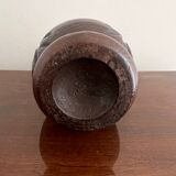 Brown wooden vase folk art