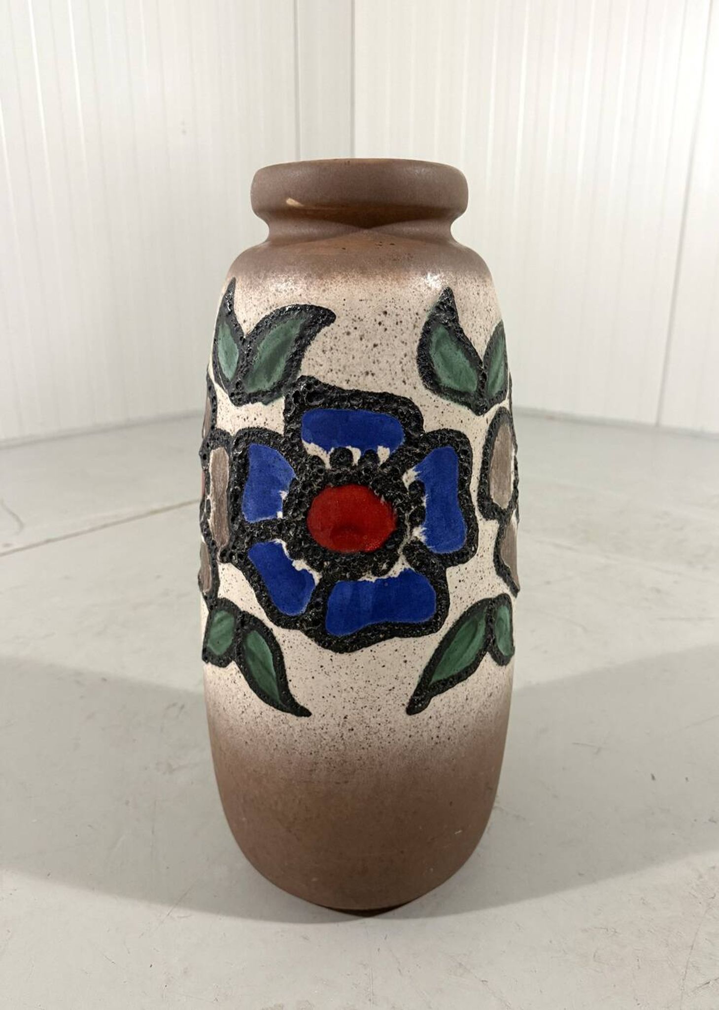 Vase à fleurs en poterie d'Allemagne de l'Ouest, vase de sol, années 1960