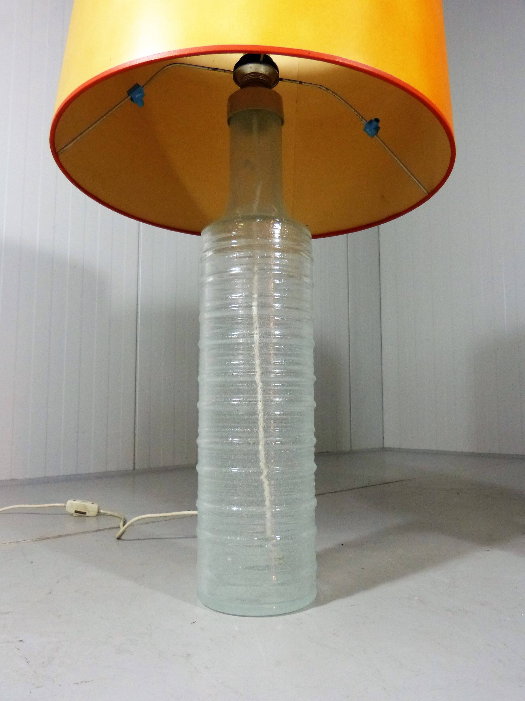 Set of 2 large glass table lamps 1960’s