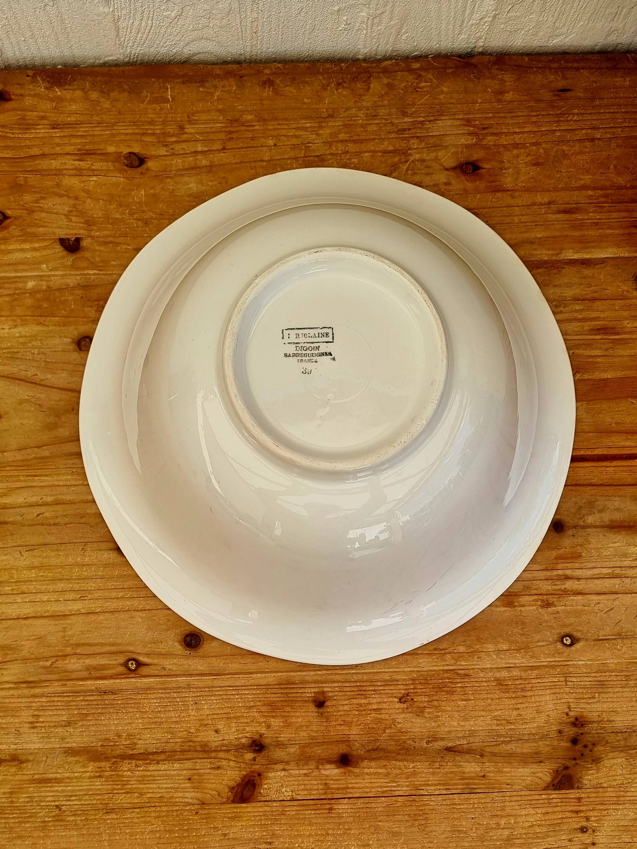 Large salad bowl Digoin Sarreguemines Marjolaine model