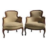 Bergère armchairs, 1950s, set of 2