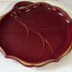 Mid-Century catchall in ruby red ceramic with gold trim – shape