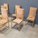 Brass dining chairs by Belgochrom, 1970s - set of 6