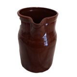 Large brown enamel pitcher