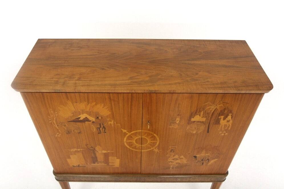 Scandinavian walnut wardrobe, Reiners, Mjölby, Swedish Modern, Sweden, 1