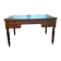 Antique flat desk in oak and black leather, Louis-Philippe style.