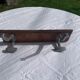Wall coat rack two old metal hooks on vintage varnished wood