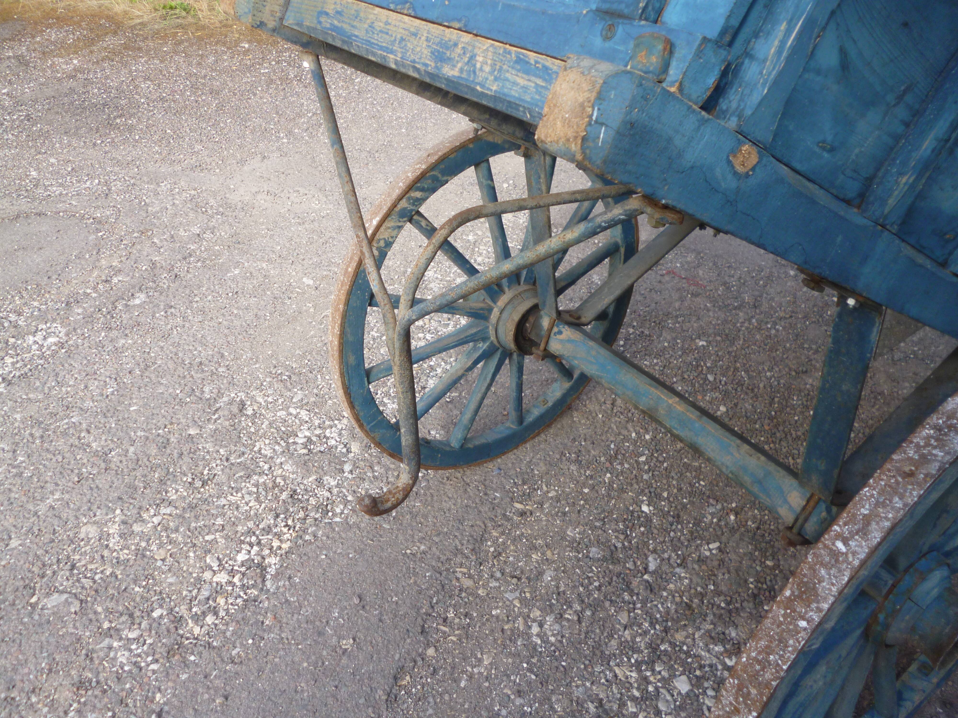 Old blue patina cart