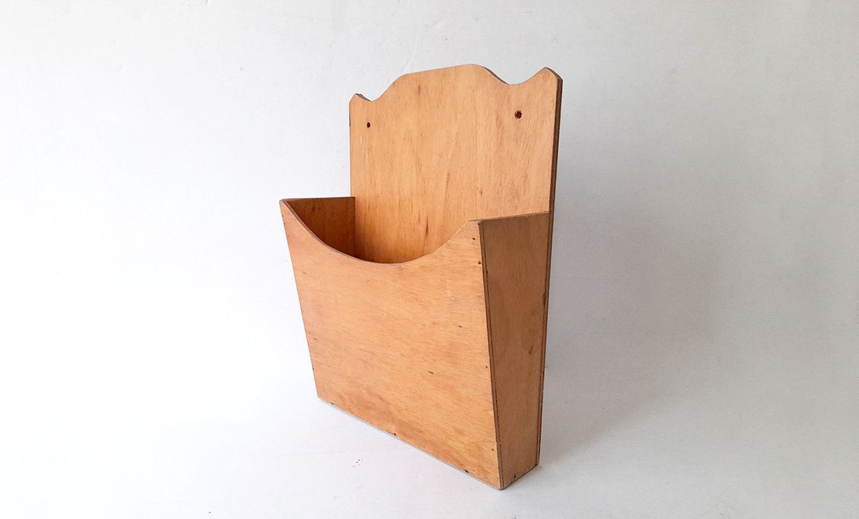 Wooden box for wall mounting, mail holder