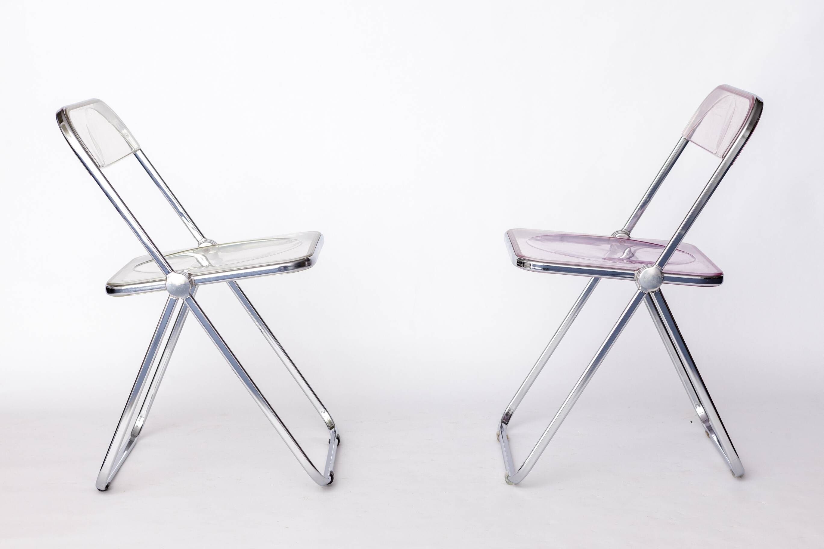 Pair of Vintage Castelli Plia Folding Chairs, 1970s Italy, Original Design