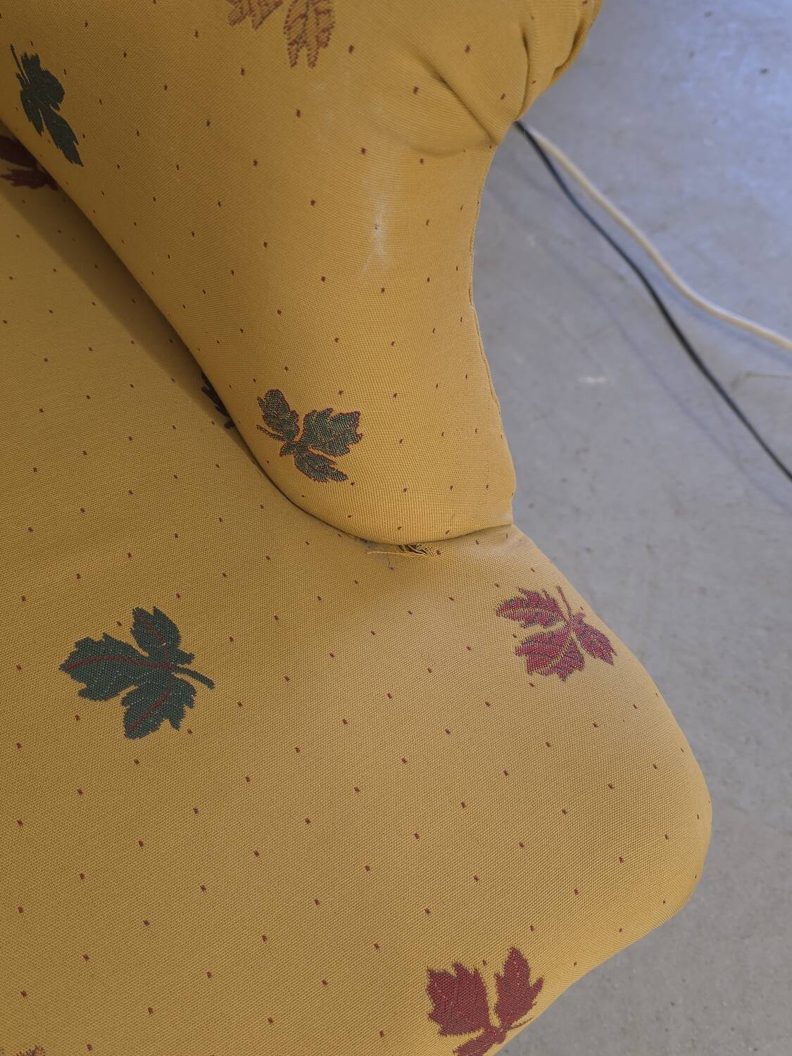 Pair of light mustard yellow English armchairs