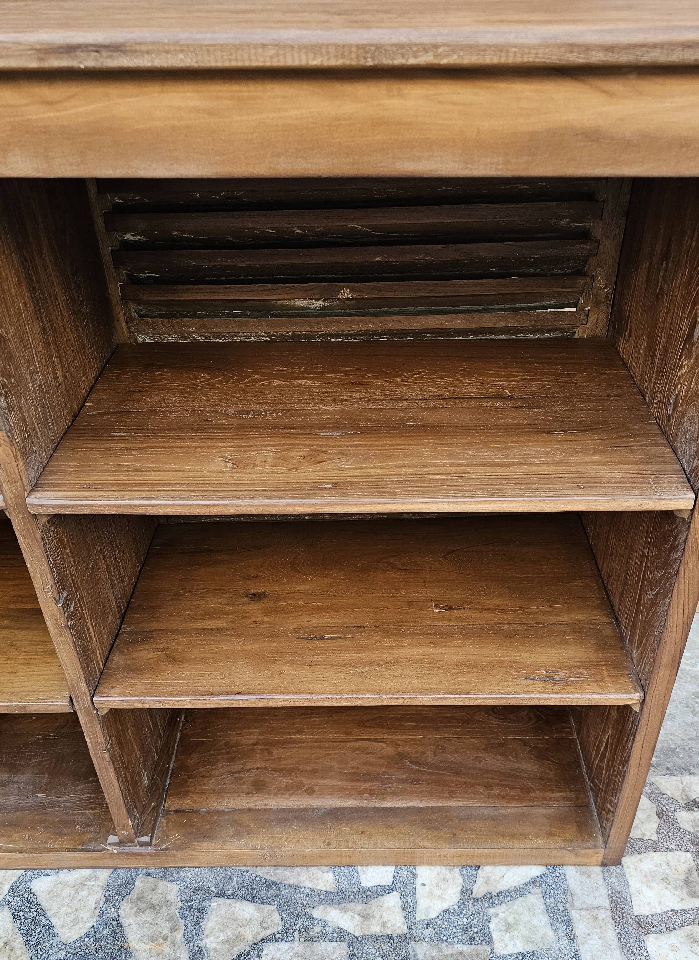 Old shop counter in Burmese teak.