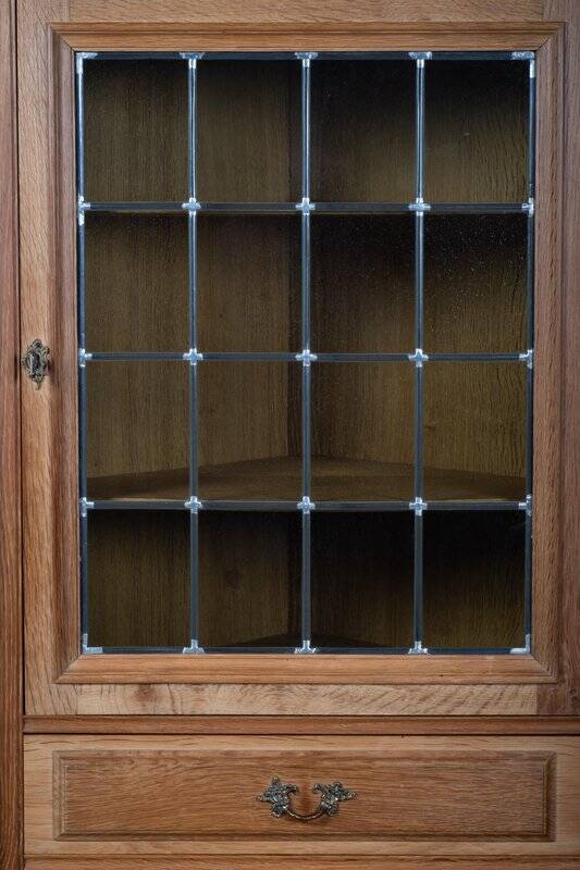 Brutalist Oak Corner Cabinet attributed to Henning Kjærnulf, Denmark, 1960s