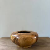 Vintage walnut wood empty pocket cup