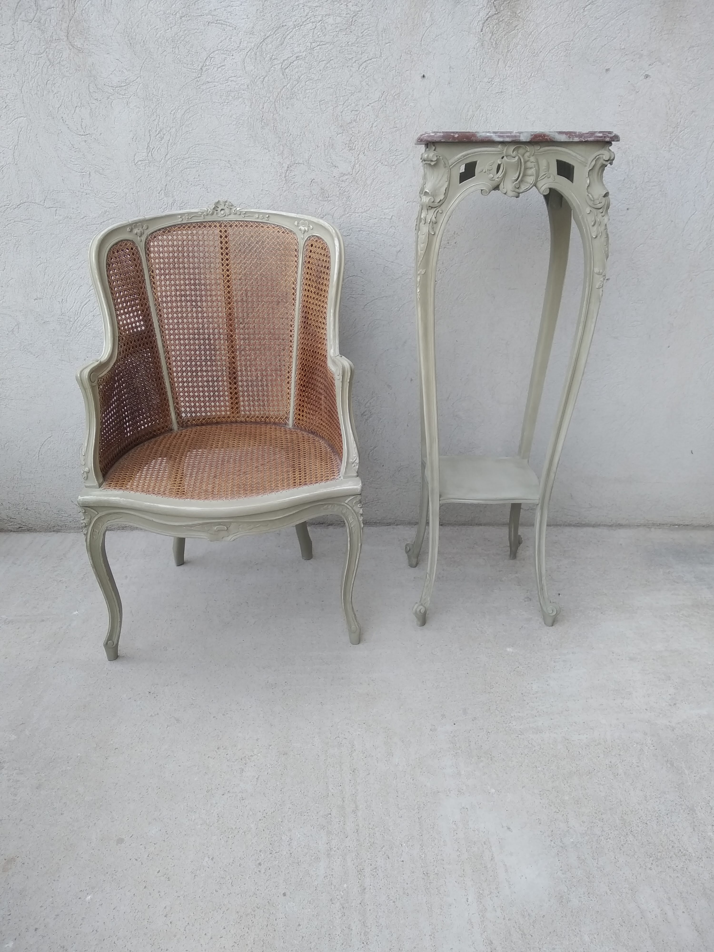 Salon Louis XV with double patinated cannage