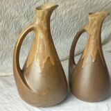 Flame sandstone pitchers signed Denbac