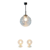 Bedside lamps & pendant lamp with glass shades by Graebe, 1960s, set of 3