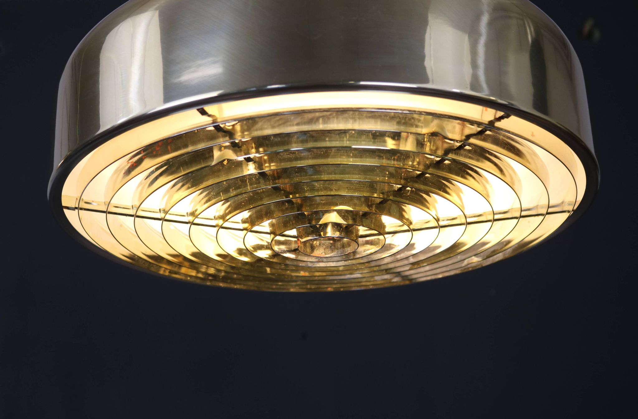 Golden Swedish design hanging lamp - XL - Carl Thore  ***  Sweden 1970 - Stylish lighting