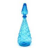 Empoli blue glass carafe bottle, 1960s