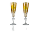 Yellow colored crystal champagne coupe duo