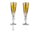 Yellow colored crystal champagne coupe duo