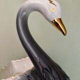 Vintage ceramic swan pot cover