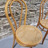 Set of thonet style cane chairs