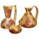Italian Art Deco Ceramic Jug, Pitcher and Tray Set with Floral Patterns from Lenci, 1930s, Set of 3