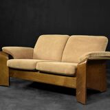 Mid-century norwegian modern two-seater sofa stressless pegasus low back loveseat from ekornes