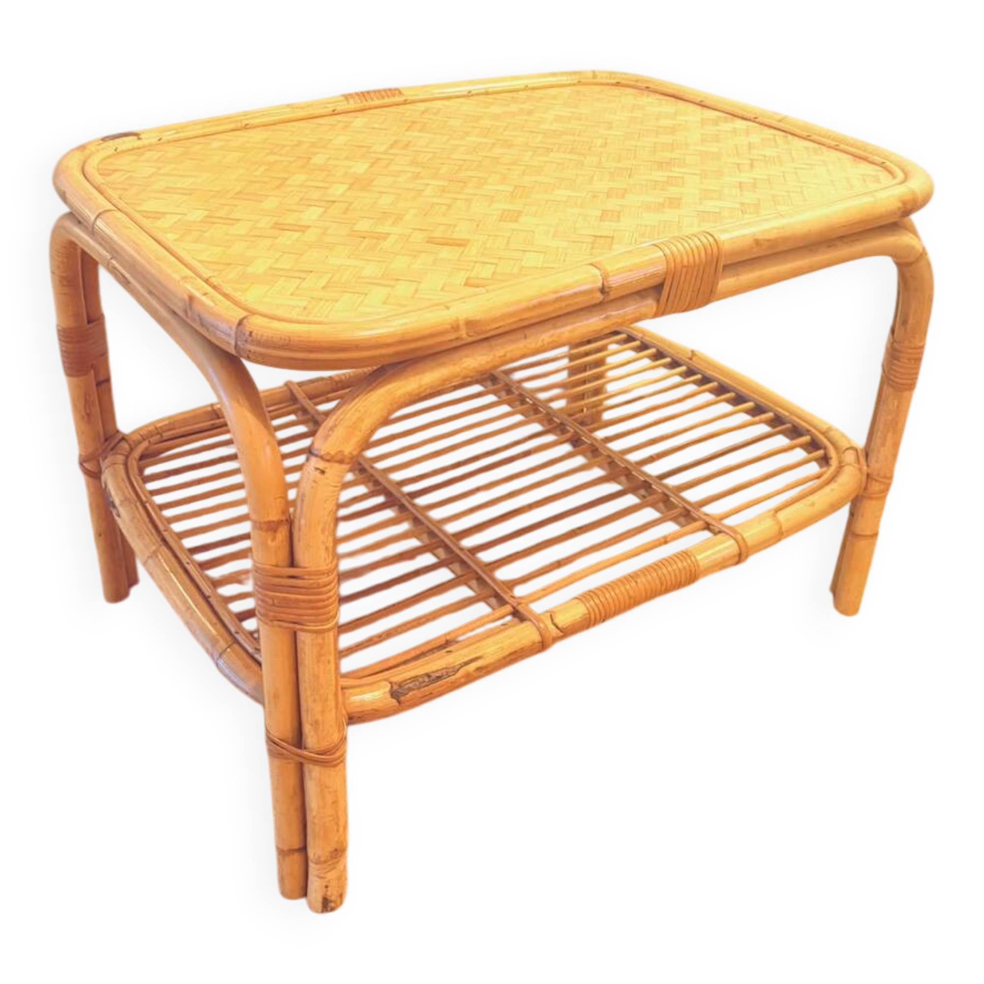Vintage rattan coffee table