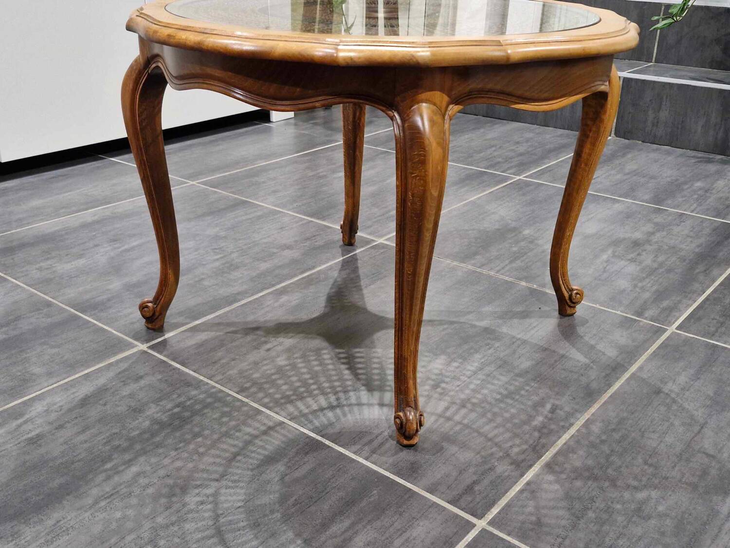 Louis XV coffee table in traditional canework, 1970s