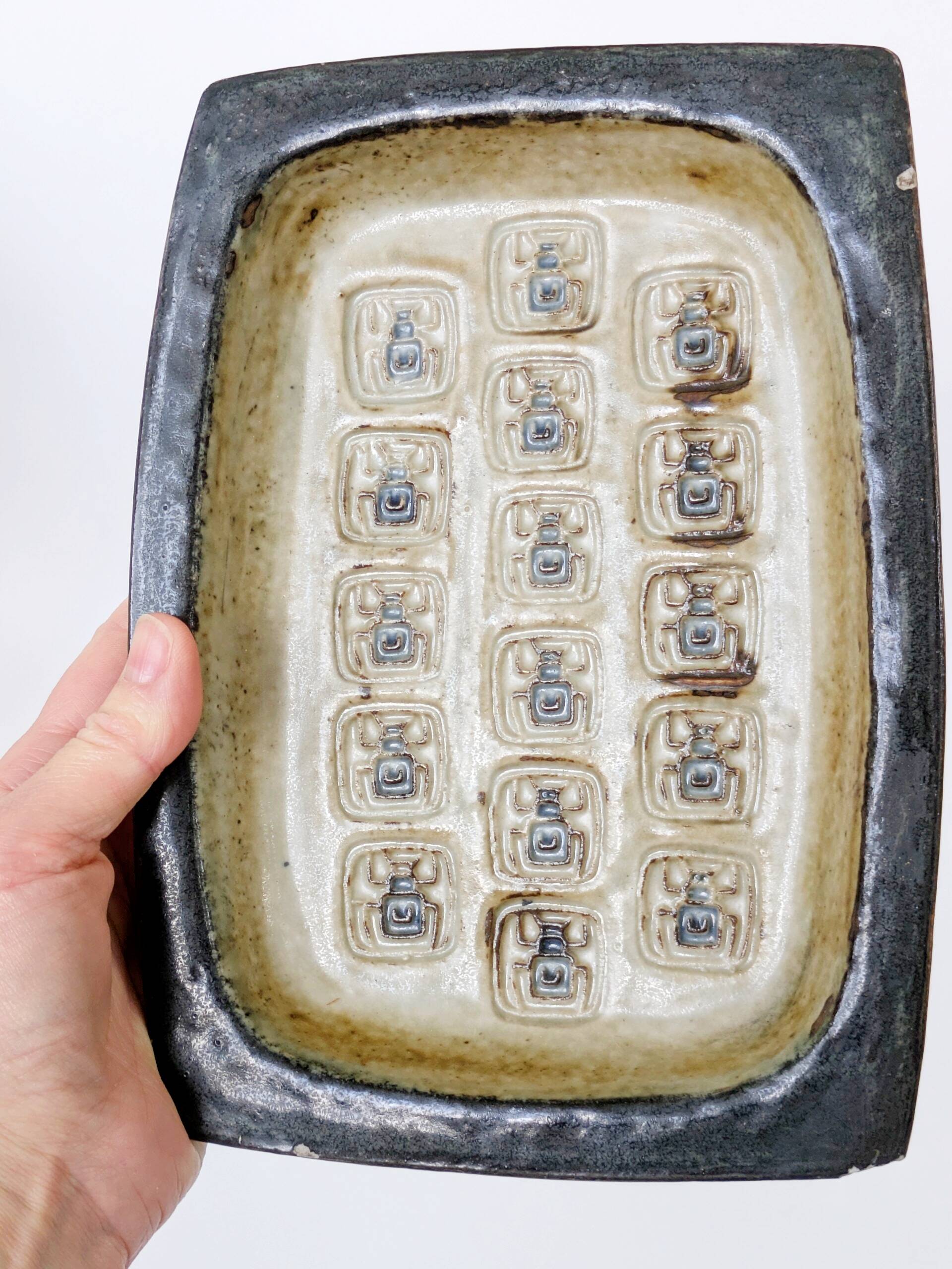 Brutalist Royal Copenhagen trinket tray by Jørgen Mogensen, 1960s