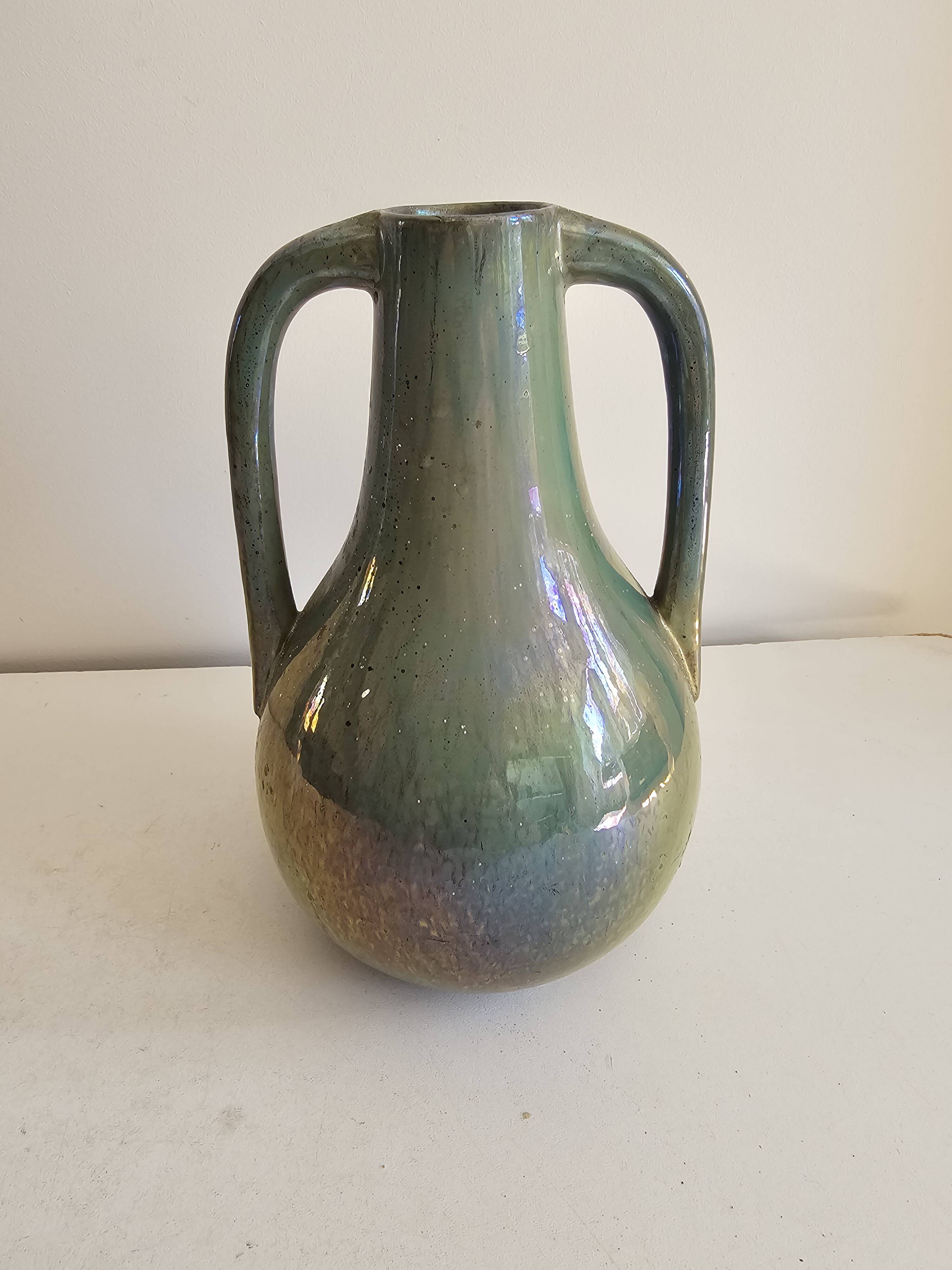 Vase Grès flammé de Rambervillers Alphonse Cytère Unis France Années 30's