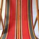 Vintage deck chair in wood and striped fabric - mid-20th century