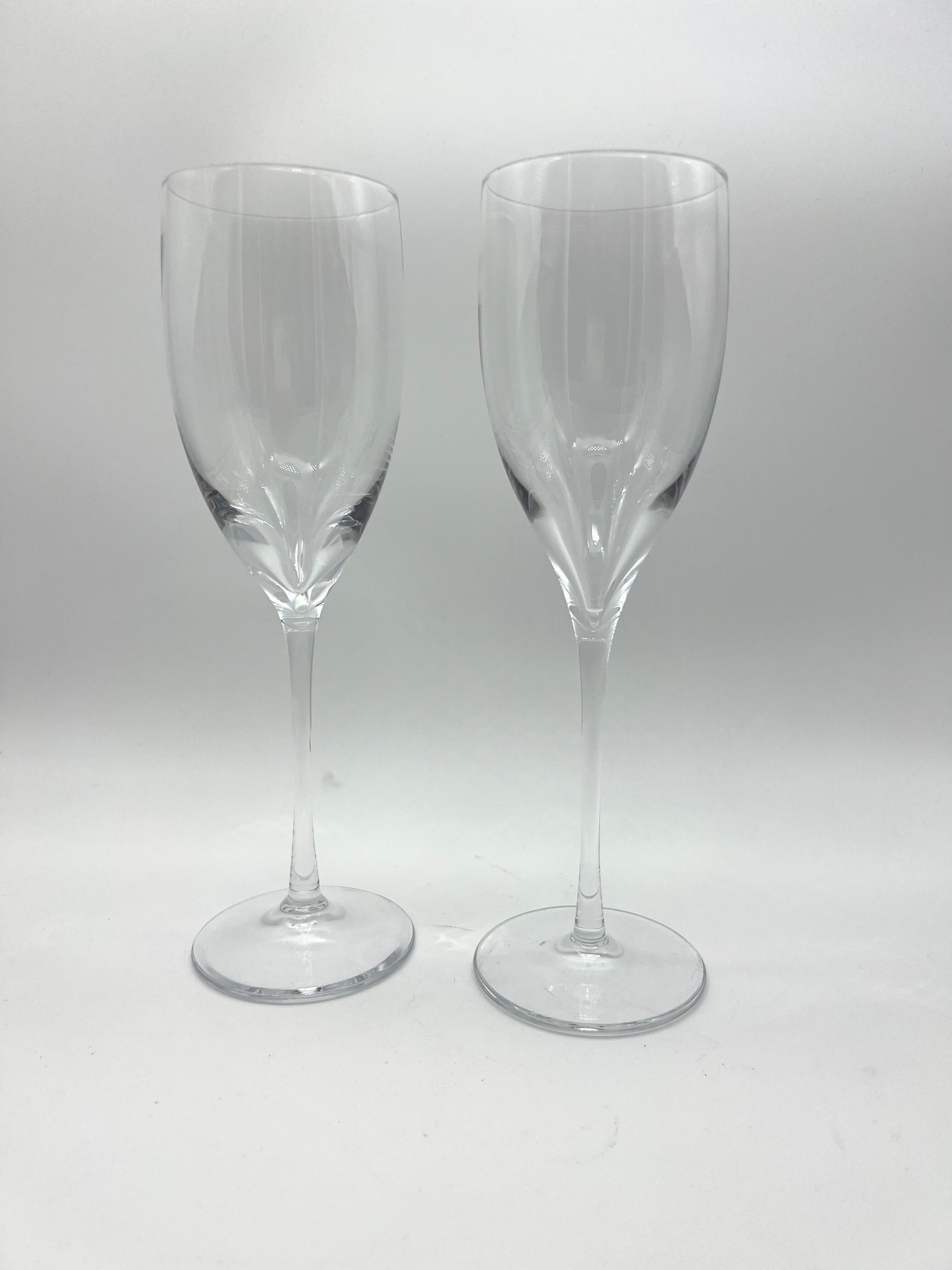Set of 4 champagne flutes Daum cristal