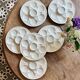 Lot de 6 assiettes à huîtres vintage en céramique blanche - Longchamp