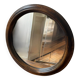 Minimalist round wooden mirror