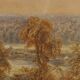 Peinture ancienne H. Clifford Warren aquarelle et crayon 1878