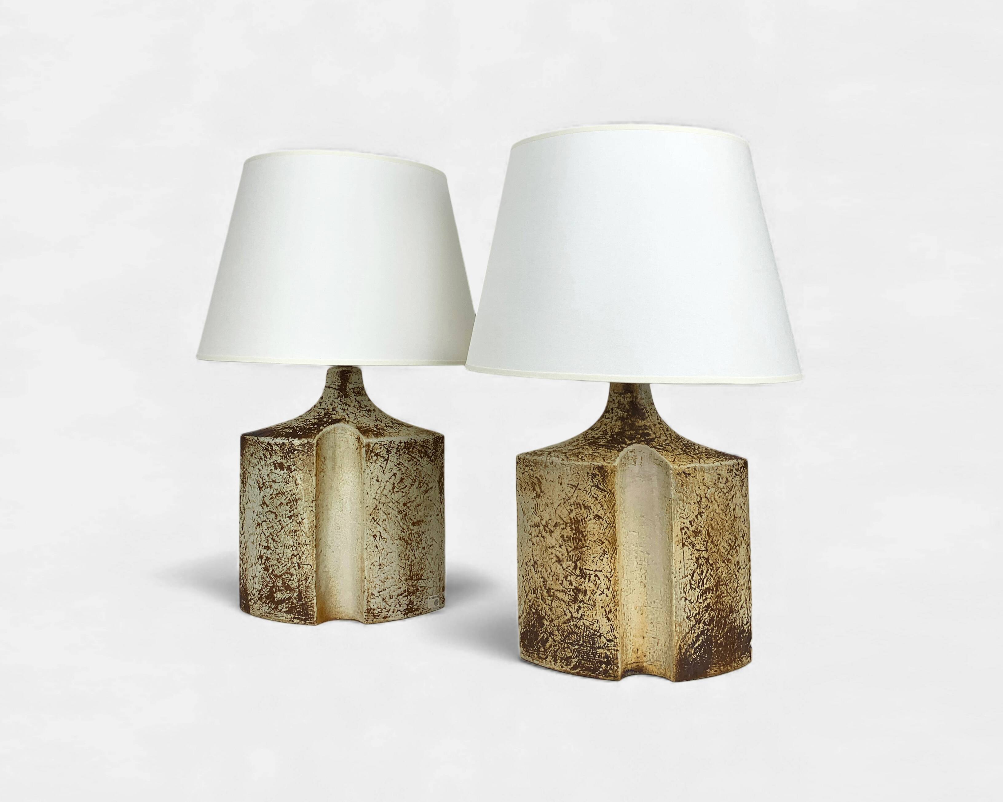 Pair of Haico Nitzsche ceramic table lamps for Soholm, Denmark